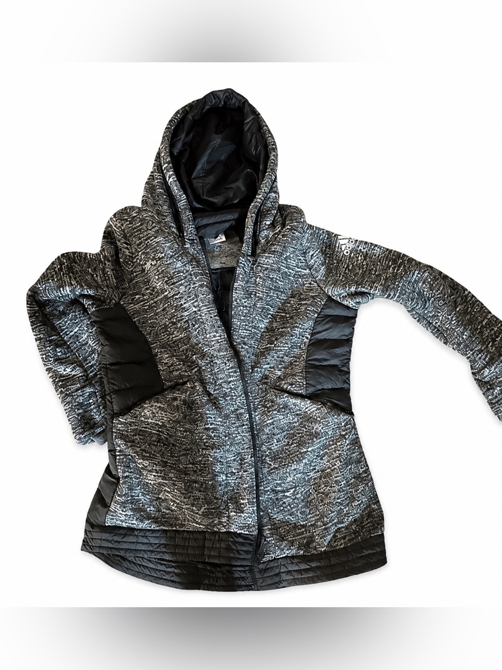 adidas Women’s Gray & Black Hooded Insulated Jacket